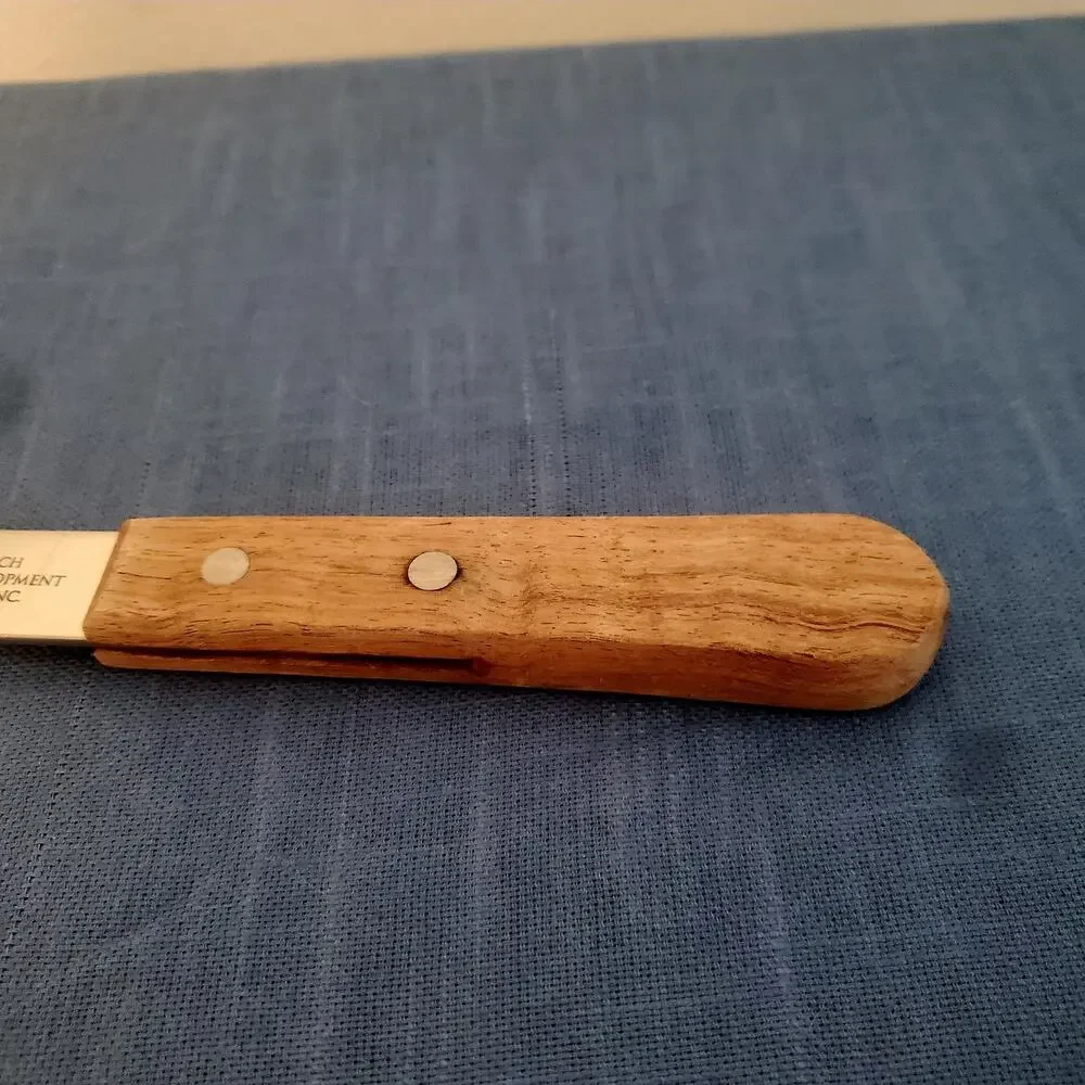 Vintage Stainless Steel Ice Cream Spade Scraper Wooden Handle Advertising
